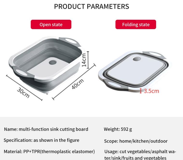 Tabla para picar expandible 3 en 1