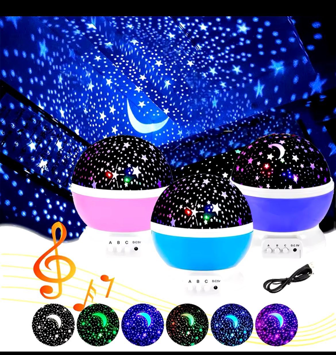 Lampara proyectora de estrellas